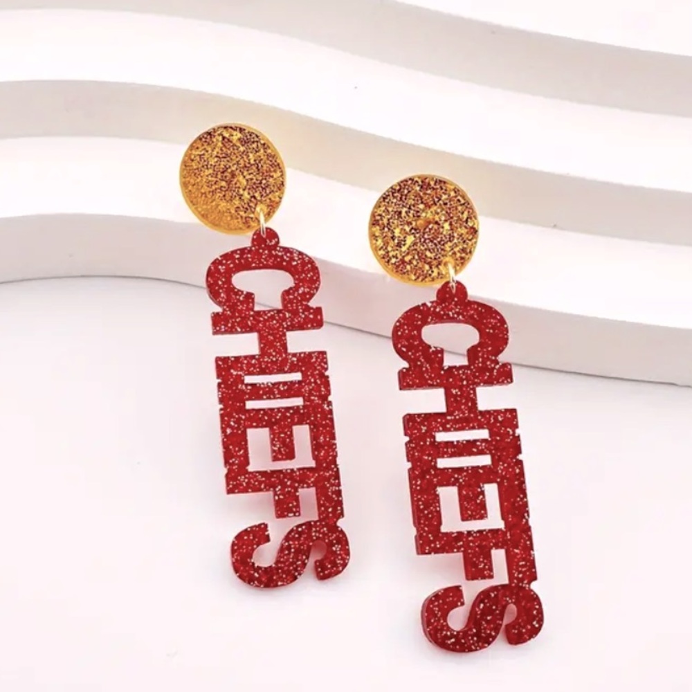 💛 Chiefs Dangle Earrings Simple Sporty Style Jewelry Taylor Swift Travis Kelcey